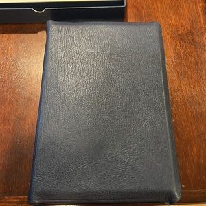 Allan Navy blue speckled edge ESV readers edition.